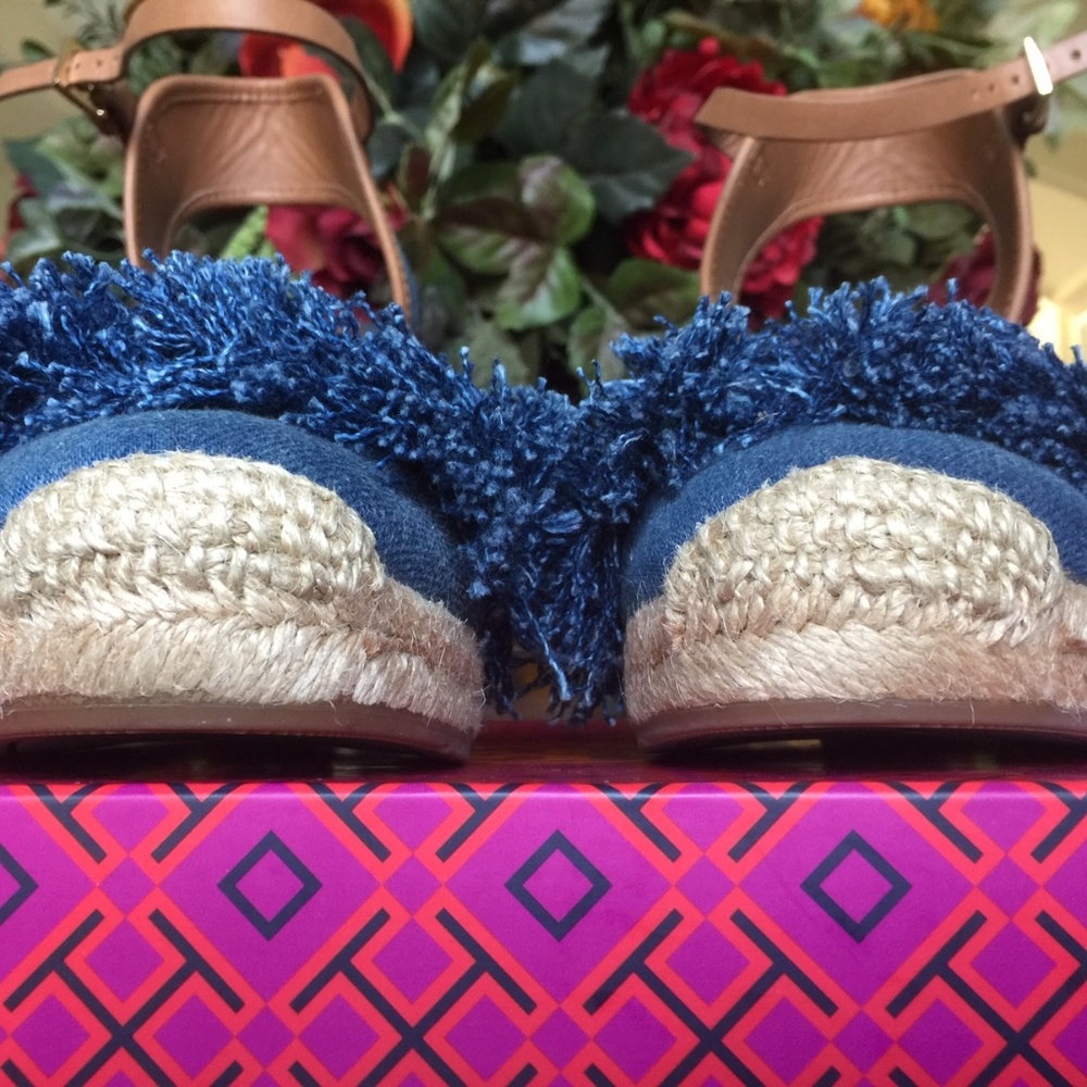 New $250 Tory Burch Shaw Denim Espadrilles 10.5-11 - Picture 8 of 8